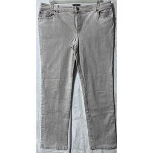 Chico’s So Slimming Beige Stretch Straight Jeans Size 3 (L 16) Regular